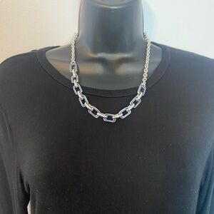 Lia Sophia Silver Navy or White Chain Necklace